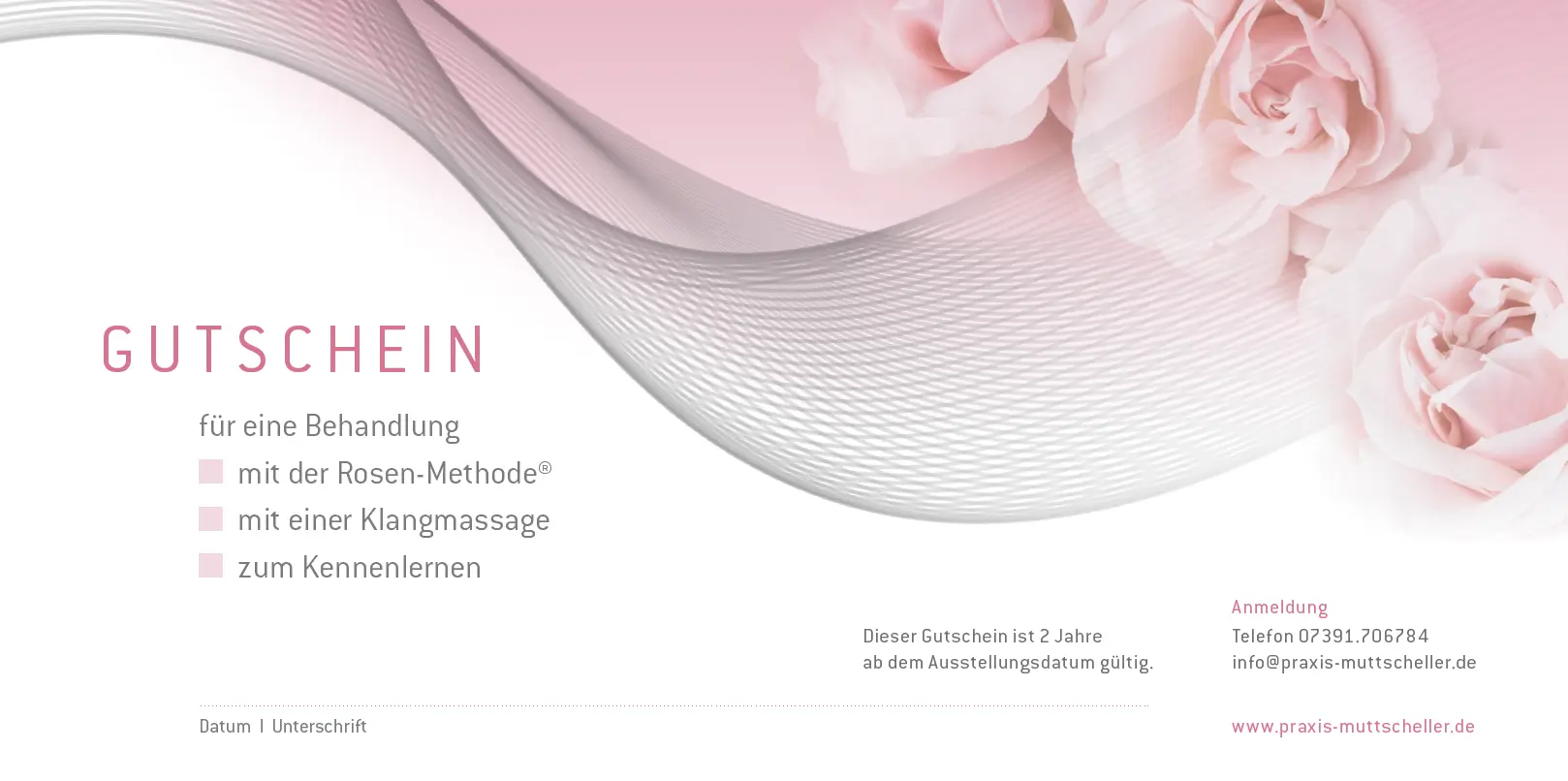 Gutschein Gutschein für die Praxis Muttscheller